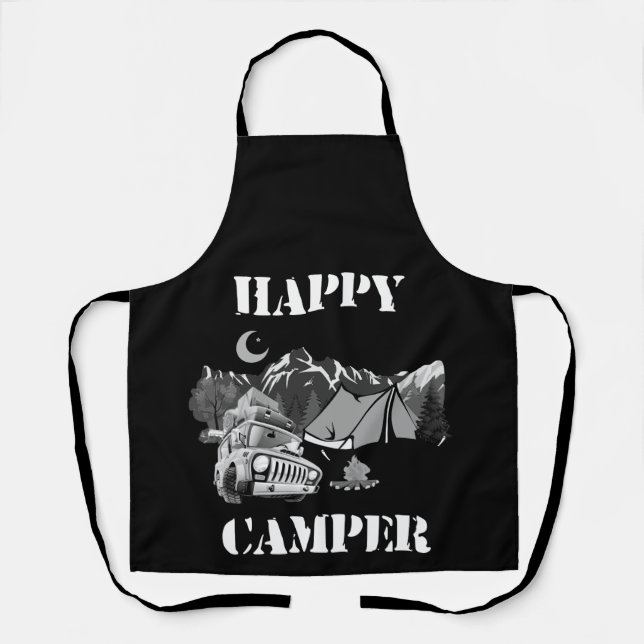 Delantal Happy Camper Funny Camping (Anverso)
