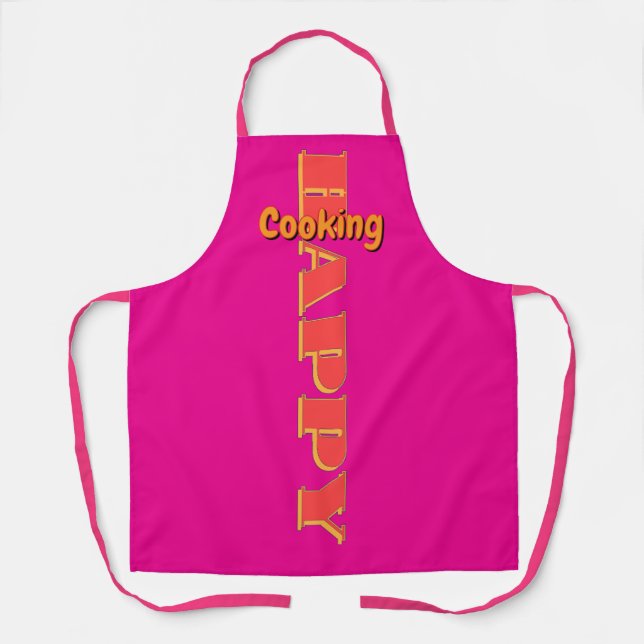 Delantal Happy Cooking Hot Pink (Anverso)
