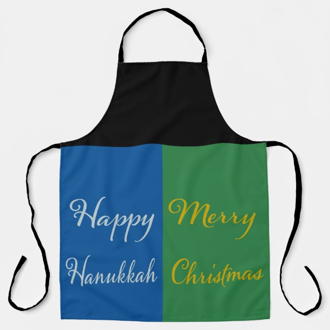 Delantal Happy Hanukkah Merry Christmas Dual Holiday (Anverso)