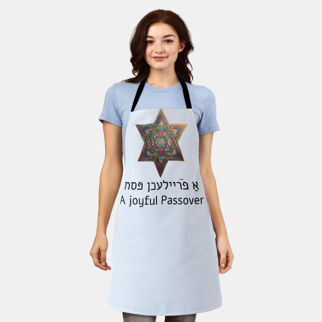 Delantal Happy Passover Star of David (Gastado)