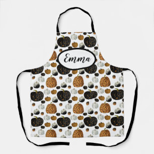 Delantal Happy polka dots pumpkin thanksgiving