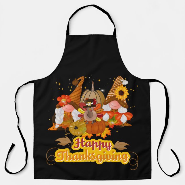 Delantal Happy Thanksgiving Gnome (Anverso)