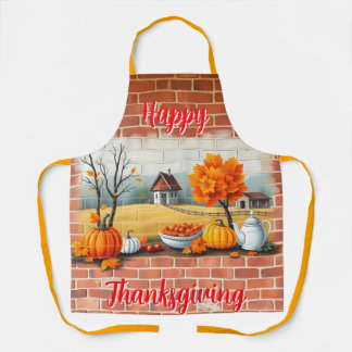 Delantal Happy Thanksgiving Modern Beautiful Fall
