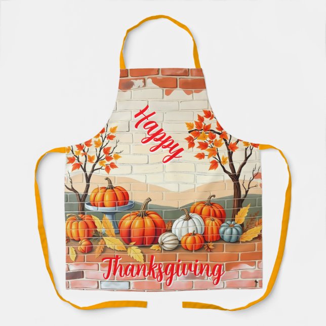 Delantal Happy Thanksgiving Popular Beautiful Fall (Anverso)