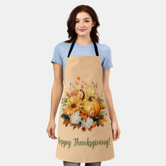 Delantal Happy Thanksgiving Pumpkin Harvest Design