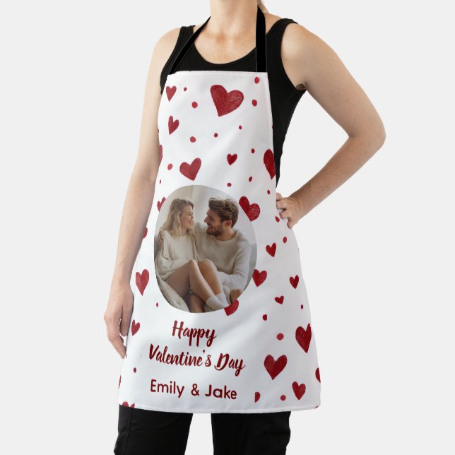 Delantal Happy Valentine's Day Custom Photo Apron  (in situ)