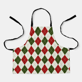 Delantal Harlequin Vintage Christmas Plaid | Apron