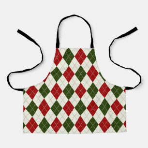 Delantal Harlequin Vintage Christmas Plaid   Apron