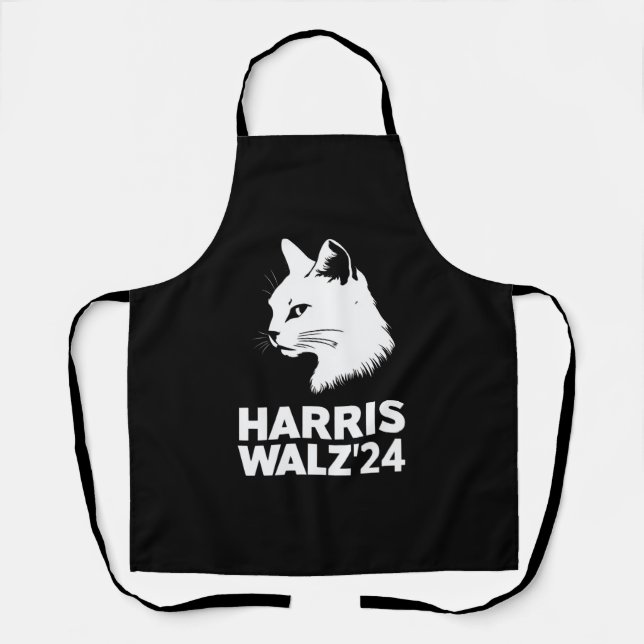 Delantal Harris Waltz 2024 Gato gracioso Kamala Tim (Anverso)