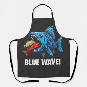 Delantal Harris Walz Elección Olas azules Pescado demócrata