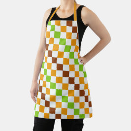 Delantal Harvest diagonal checkerboard pattern