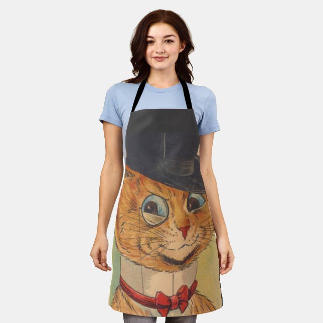 DELANTAL HAT CAT LOUIS WAIN ART RETRO KITCHE APRON (Gastado)