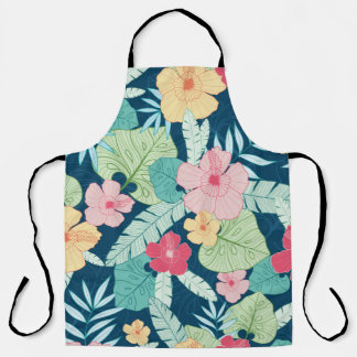 Delantal hawaiano vintage de verano tropical sin fisuras