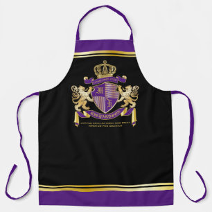 Delantal Haz tu propio escudo de armas, emblema de león mor