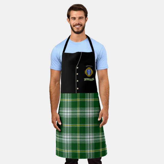 Delantal Healey Shield y Tartan Personalized Kilt (Gastado)