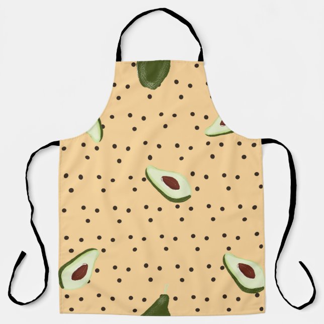 Delantal Healthy foods. Seamless avocado pattern,  avocado  (Anverso)