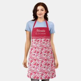 Delantal Heart Pattern Valentines Day Apron Gift