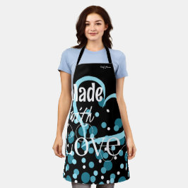 Delantal Hecho con amor Apron personalizado en negro