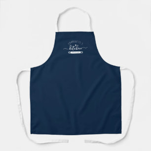 Delantal Hecho Con Amor Moderno Navy Nombre Personalizado C