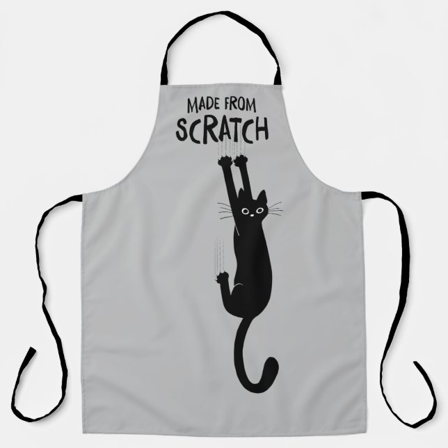 Delantal Hecho De Gato Gratch Gracioso Colgando En Apron (Anverso)
