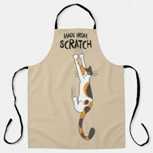 Delantal Hecho De Scratch Funny Calico Cat Colgando