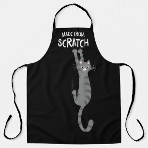 Delantal Hecho De Scratch Funny Tabby Cat Colgando