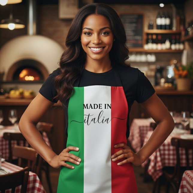 Delantal Hecho en Italia Bandera Italiana Rojo Verde Blanco (Made in Italy Italian Flag Red White Green Italia Apron
)