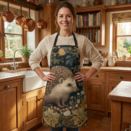 Delantal Hedgehog al estilo del bosque William Morris