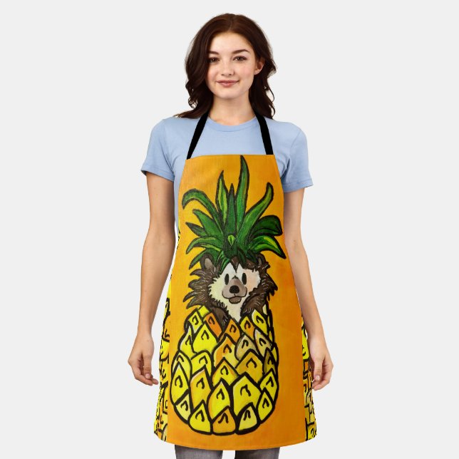 Delantal Hedgehog y el Apron de la piña (Gastado)