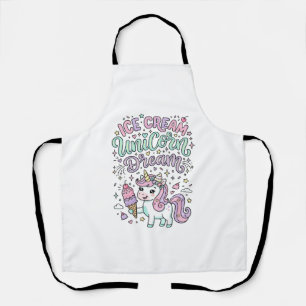 Delantal Helado de Unicornio Sueño de Unicornio Mono Pastel