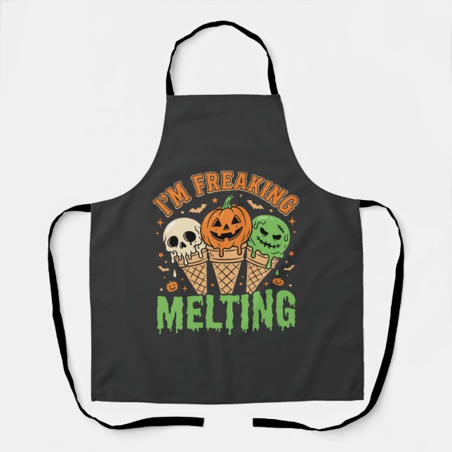 Delantal Helado Derritiéndose en Halloween (Anverso)