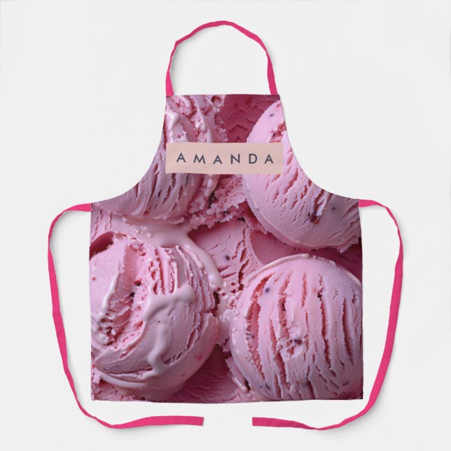 Delantal Helado Morado Dulce Personalizado Soñado (Anverso)