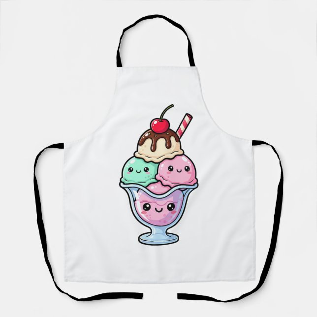 Delantal Helado Sundae Kawaii Adorable (Anverso)