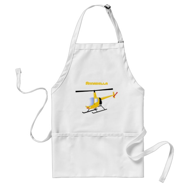 Delantal Helicóptero de personalizado alegre amarillo lindo (Frente)