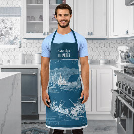 Delantal Helper Blue Modern Navidades de Santa Elena