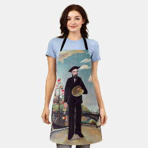 Delantal Henri Rousseau - Autorretrato-Paisaje