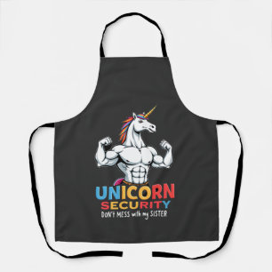Delantal Hermano Divertido Unicornio Seguridad No Jodas Con
