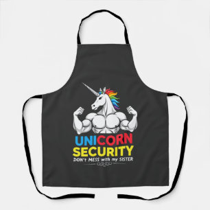 Delantal Hermano divertido Unicornio Seguridad No te metas