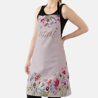 Delantal Hermosa acuarela floral gran apron