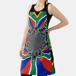 Delantal Hermosa bandera de Sudáfrica con ideas de verano e