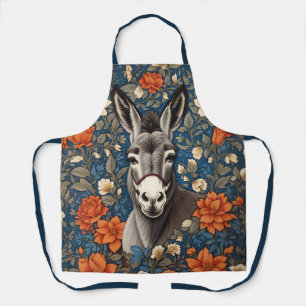 Delantal Hermosa cara de burro elegante floral
