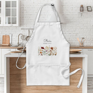 Delantal Hermosa Cocina de Jardín de Flores Silvestres Acua