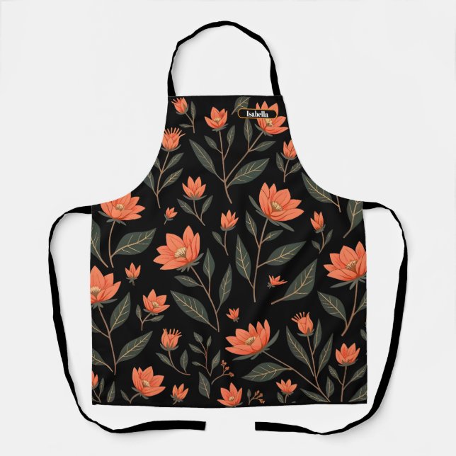 Delantal Hermosa Colección de Flores Vintage (Anverso)