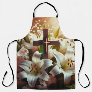 Delantal Hermosa cruz de lirio de Pascua