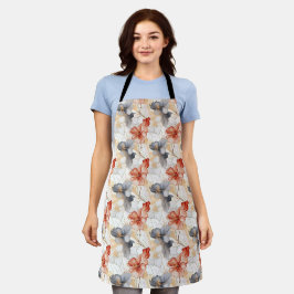 Delantal Hermosa flor azul y blanca de la pradera femenina