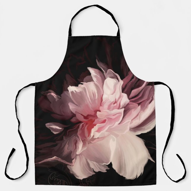 Delantal Hermosa flor peony (Anverso)