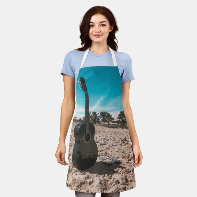 Delantal Hermosa guitarra acústica (Gastado)