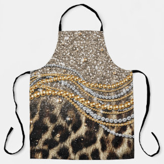 Delantal Hermosa huella animal de moda leopardo