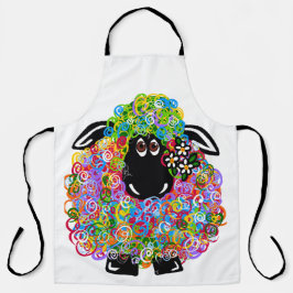 Delantal Hermosa Oveja Arcoiris De La Familia