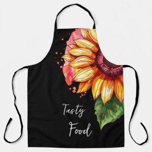 Delantal hermosa y elegante huella con girasol